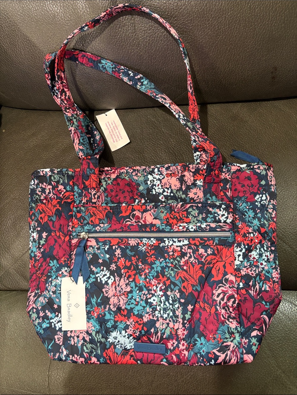 Vera Bradley cabbage rose Cabernet performance twill small vera tote
